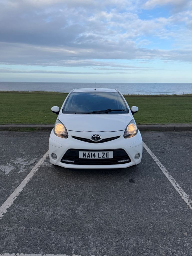 White Toyota Aygo 