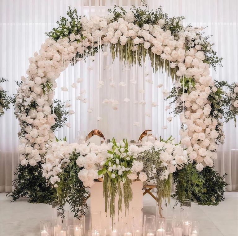 Wedding Arch Stand Arch Metal Wedding Balloon Arch Stand Circular Party Decoration Backdrop