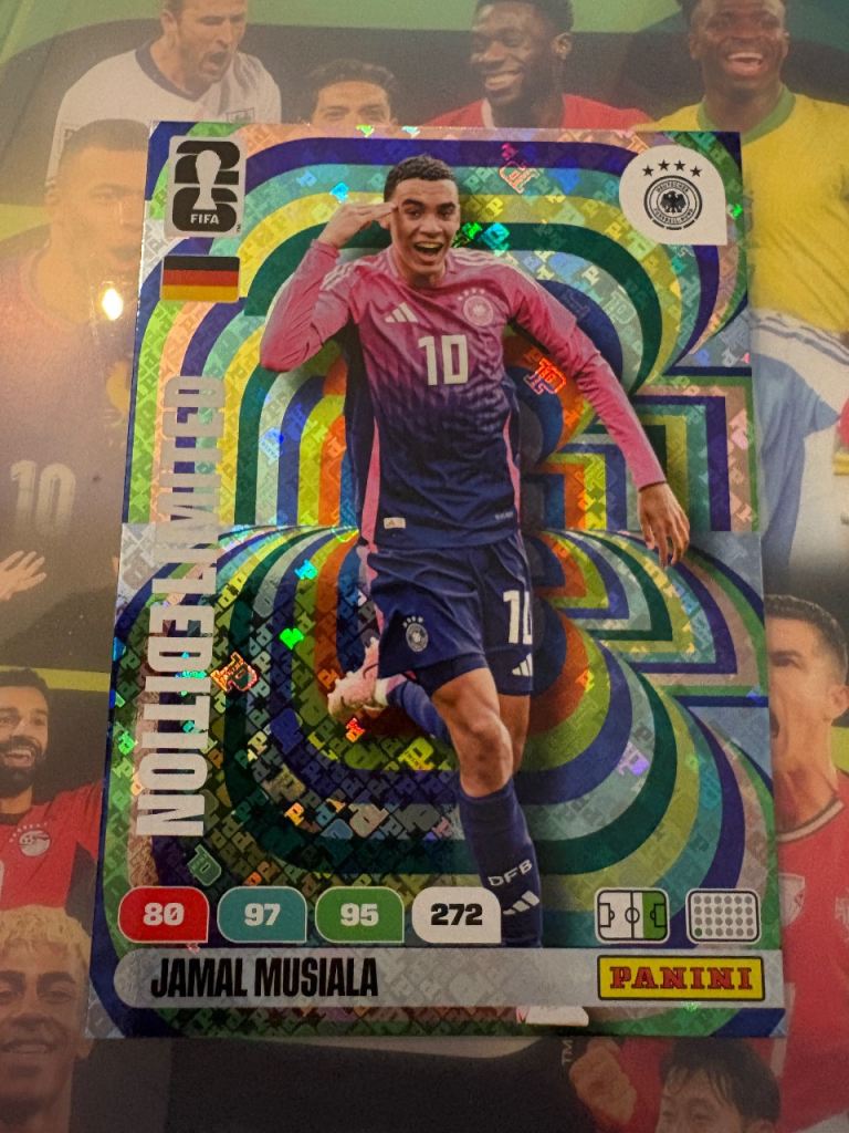 Jamal Musiala XXL Jumbo Card PANINI FIFA World Cup 2026 Holo Limited Edition