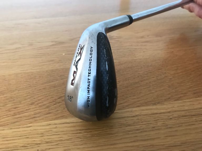 GOLF CLUB DUNLOP MAX 18 DEGREE HYBRIB DRIVING IRON STEEL SHAFT RIGHT HANDED.