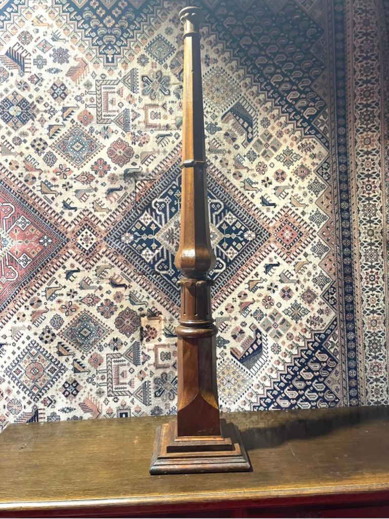 Heavy  Ornate Oak Lamp Base ( Requires Rewiring) Lovely large one-off piece.  