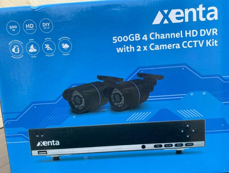 New 4 Channel HD DVR with 2x CCTV Camera Security System