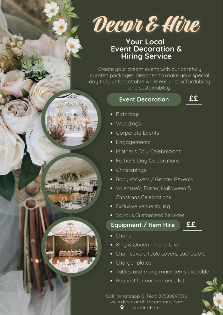 Event decoration & hiring