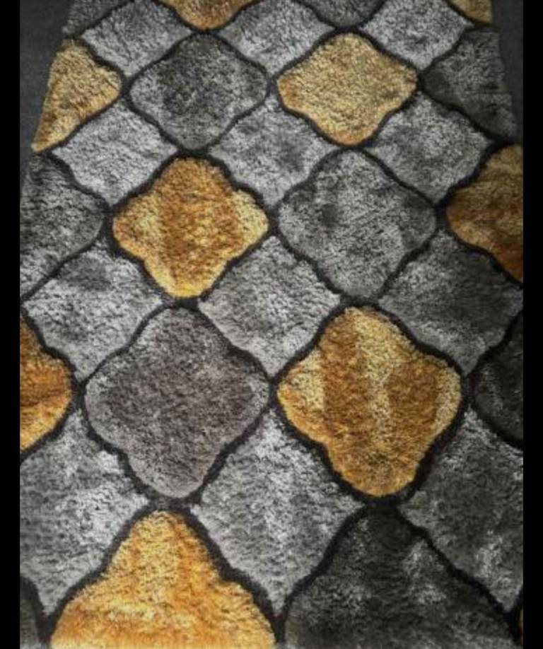 Grey and mustard rug