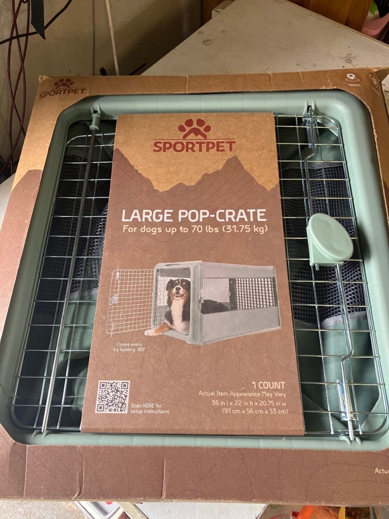 Large dog pop up crate