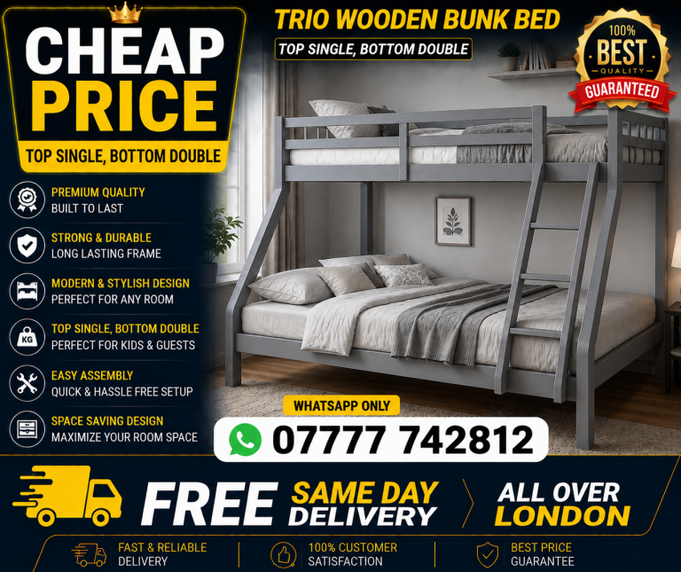 SINGLE OR DOUBLE BUNK BED FRAME AND MATTRESS (hsds)