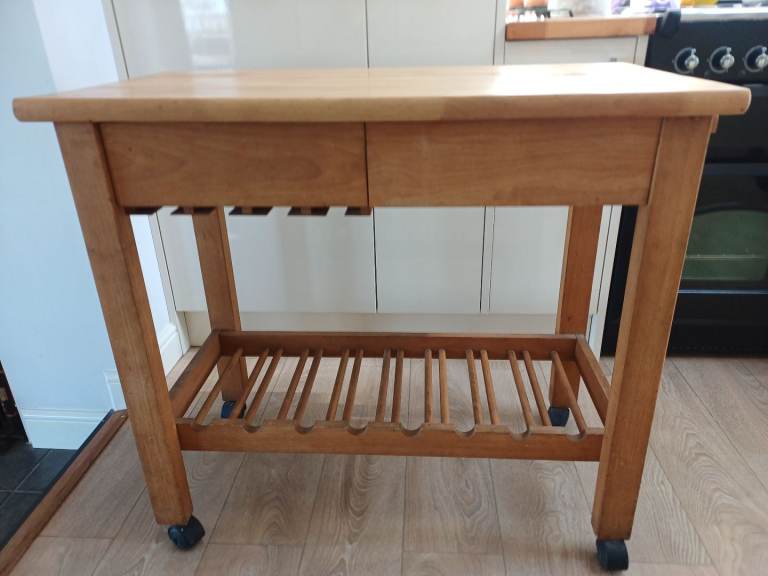 Butchers block kitchen island, trolley