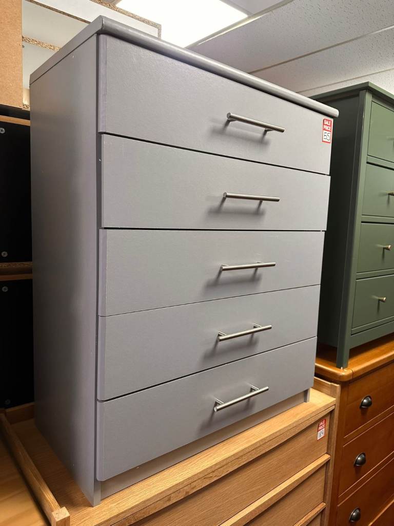 Home Brisbane 5 drawers Chest – Grey