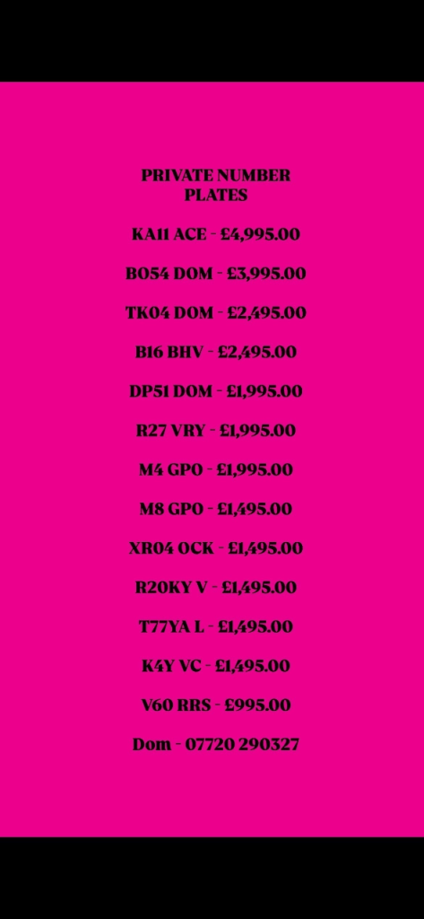 PRIVATE NUMBER PLATES