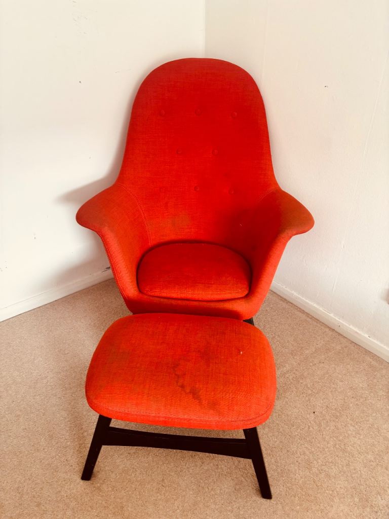Fabulous wing very comfortable chair and footstool 