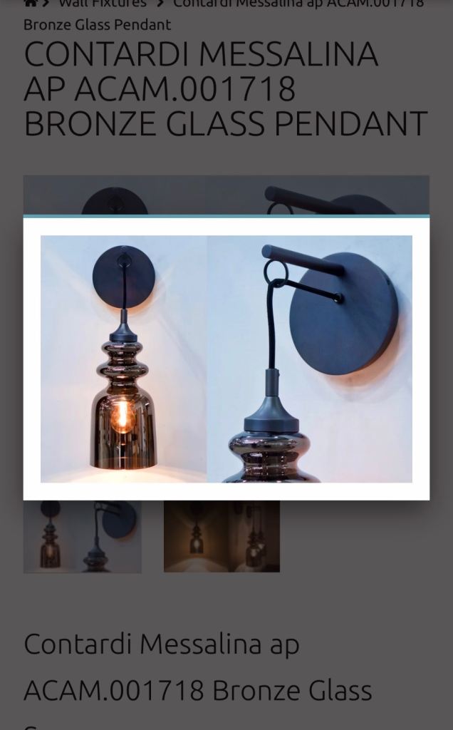 Contardi Messalina Bronze Glass Sconce Wall Light
