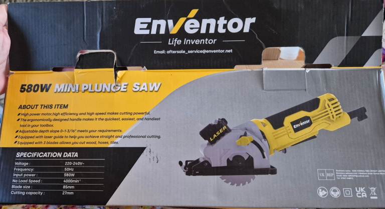 Enventor 580W Mini Plunge Saw –  
