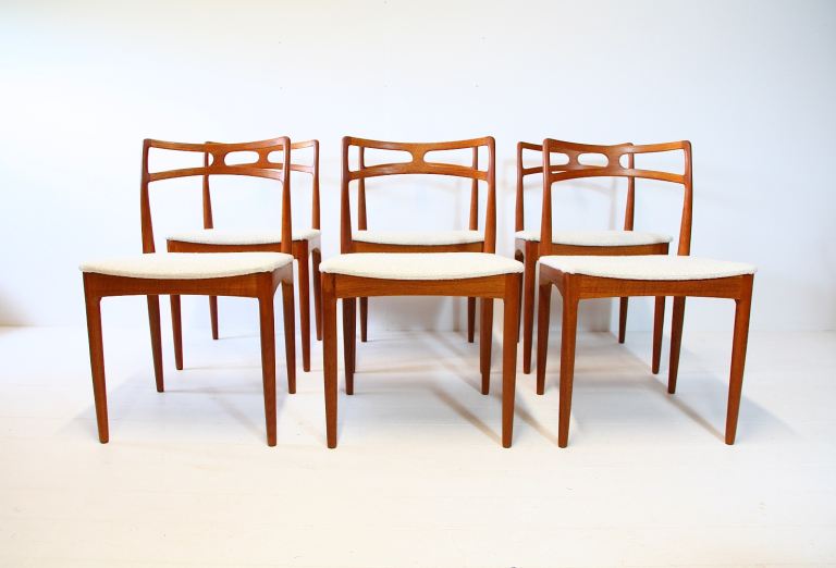 6 Danish Mid Century Model 94 Dining Chairs by Johannes Andersen - Teak 50s 60s 70s