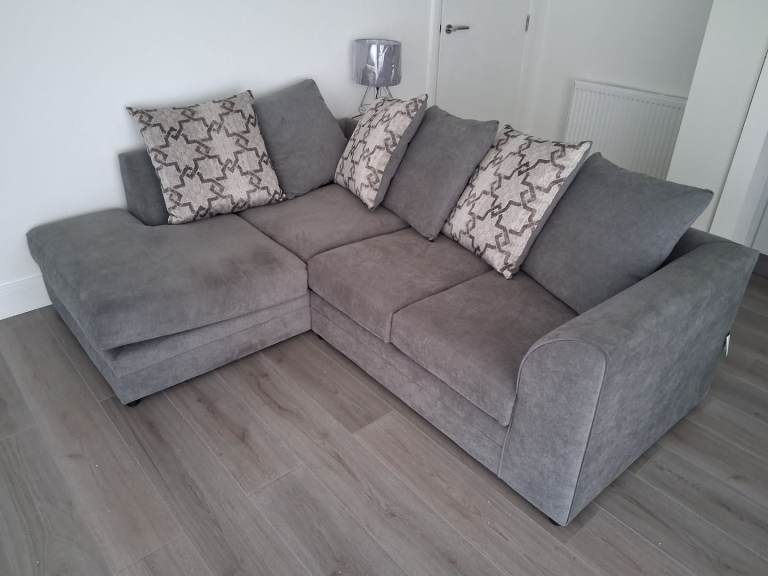 SCS Corner Sofa Grey With Cushions 