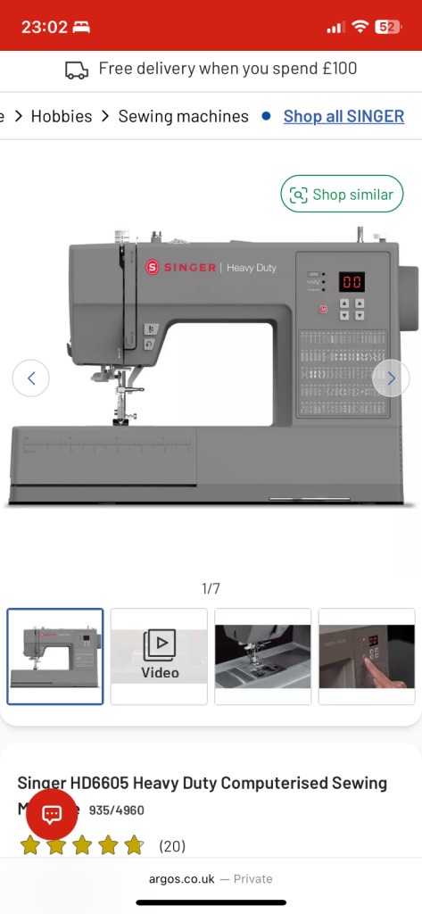 RRP £400 Singer heavy duty sewing machine 6605C computer
