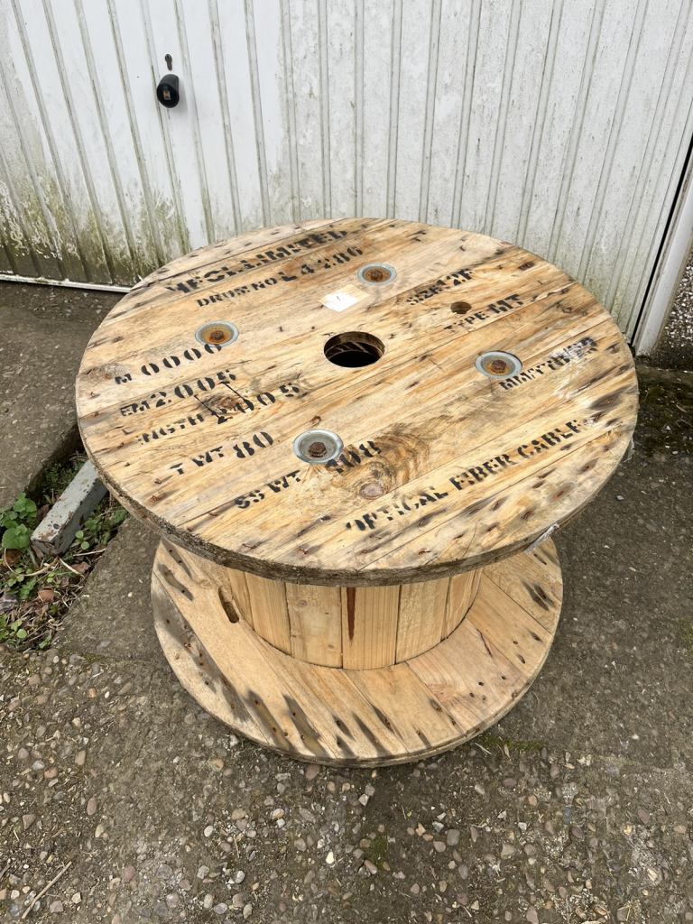 Cable reel drum for garden man cave shed 