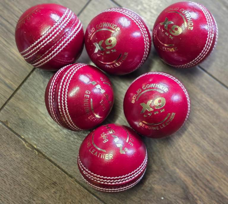 2 x Ihsan solid hide 156g Red Leather Cricket Ball