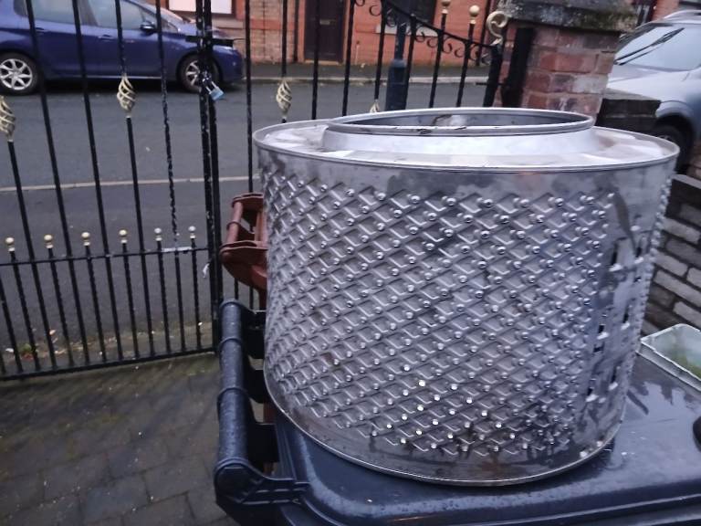 Washing machune drum fire pit 