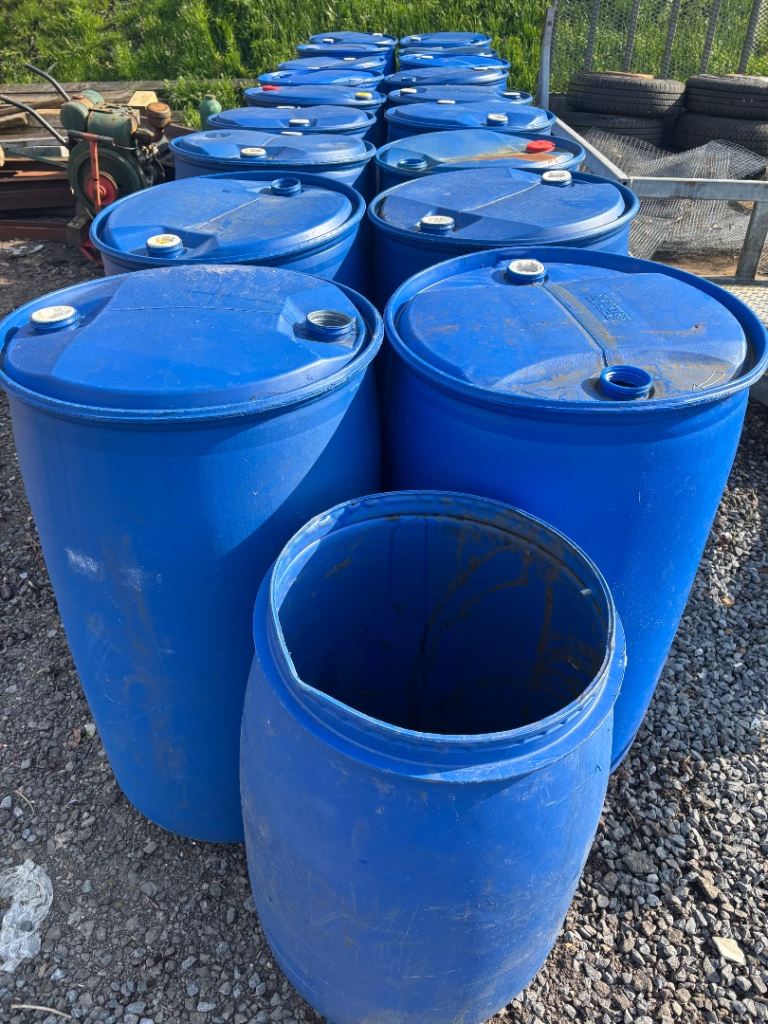 Plastic  Blue 45 Gallon Barrels 