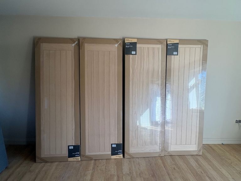 Three Brand New Internal Wooden Doors – Natural Wood Finish