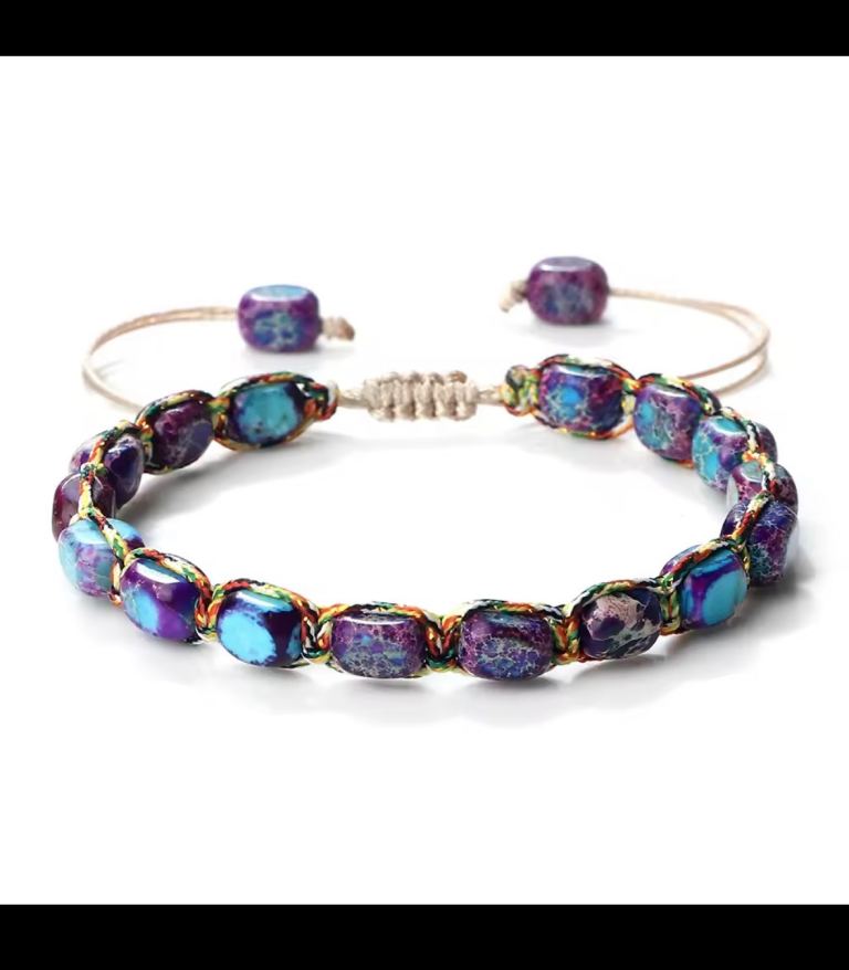 Adjustable Multicoloured Beaded Bracelet