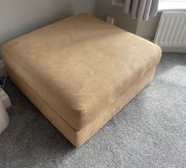 Large Beige Storage Footstool / Ottoman