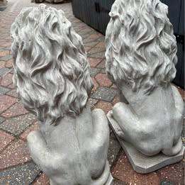 Two Outdoor or Indoor HD Cast Resin Lions PLS READ AD FULLY THANKYOU