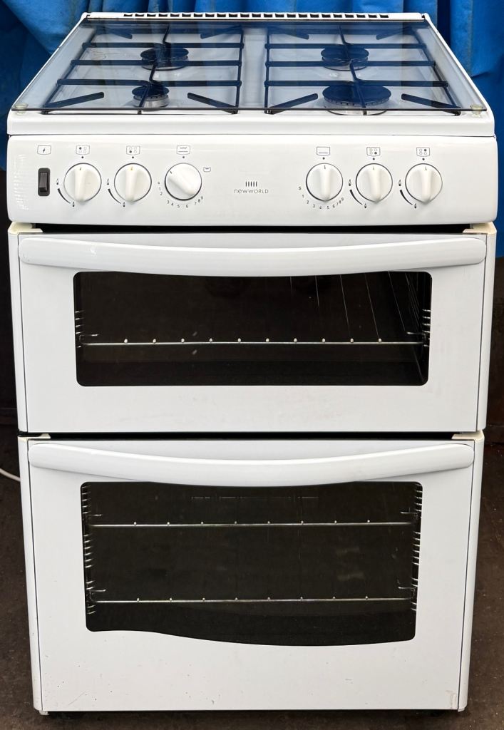 Newworld G60D 60cm Double Oven Gas Cooker - White