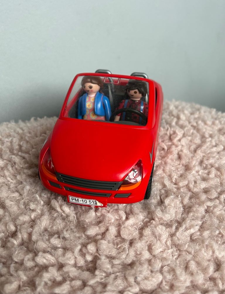Playmobil red car and figure set