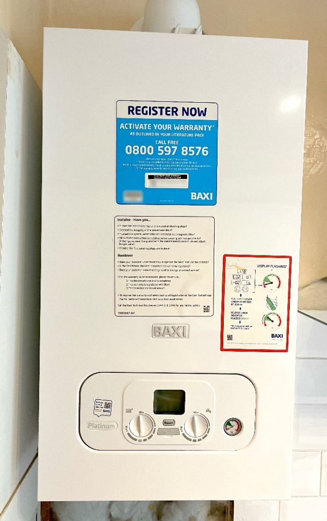 Baxi Platinum Compact 30 Combi Boiler - 12 months old