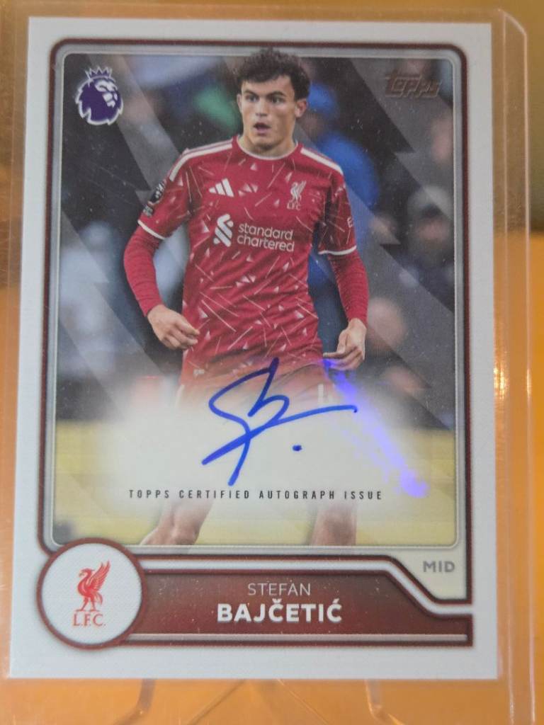 Topps Stefan Bajcetic Autograph Card - Liverpool FC Midfielder