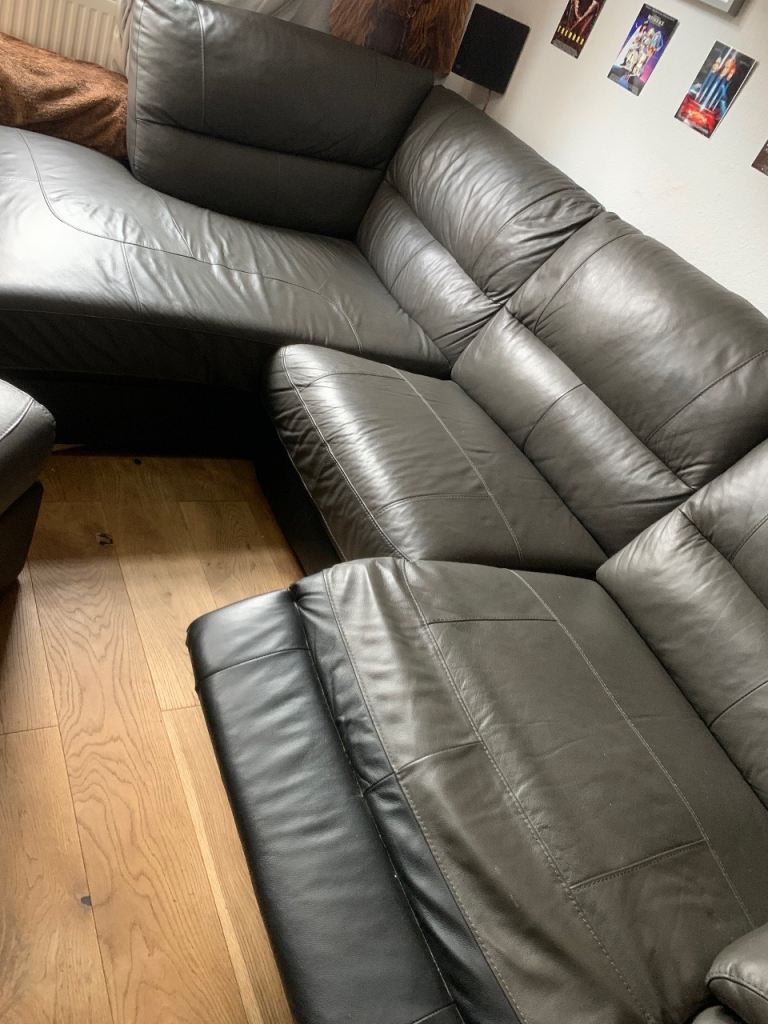 Scs Leather chaise reclining sofa