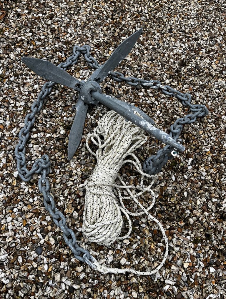 Anchor complete with chain and line 