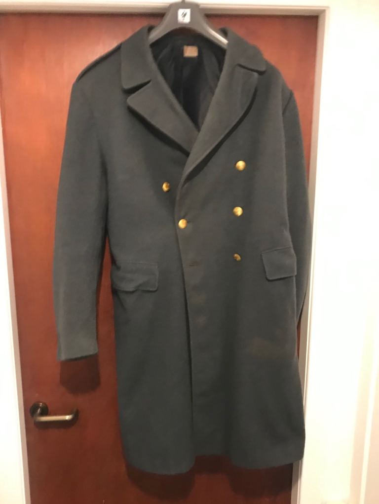 Men's Grey Military style Coat with Gold Buttons – Good Condition