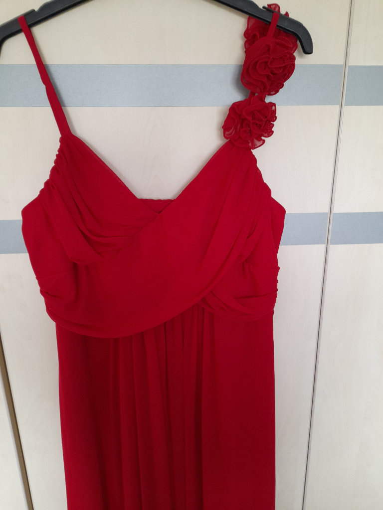 LADIES KALEIDOSCOPE LONG EVENING / PROM DRESS RED SIZE 14