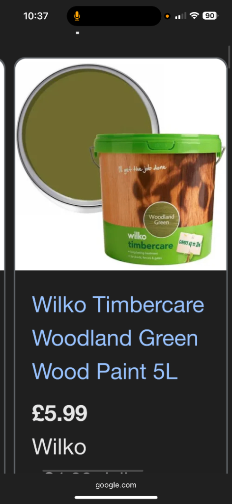 Fence paint woodland green. 2x5L