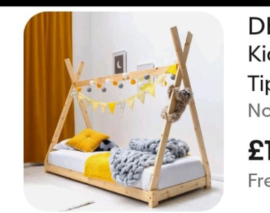 Kids Wooden Teepee Bed Frame – As Good As New