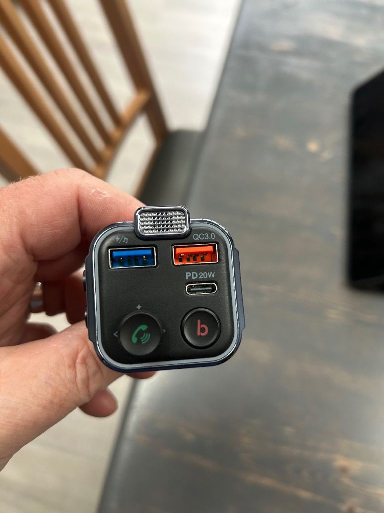 Car Bluetooth FM Transmitter with USB-C PD 20W and QC3.0 Ports
