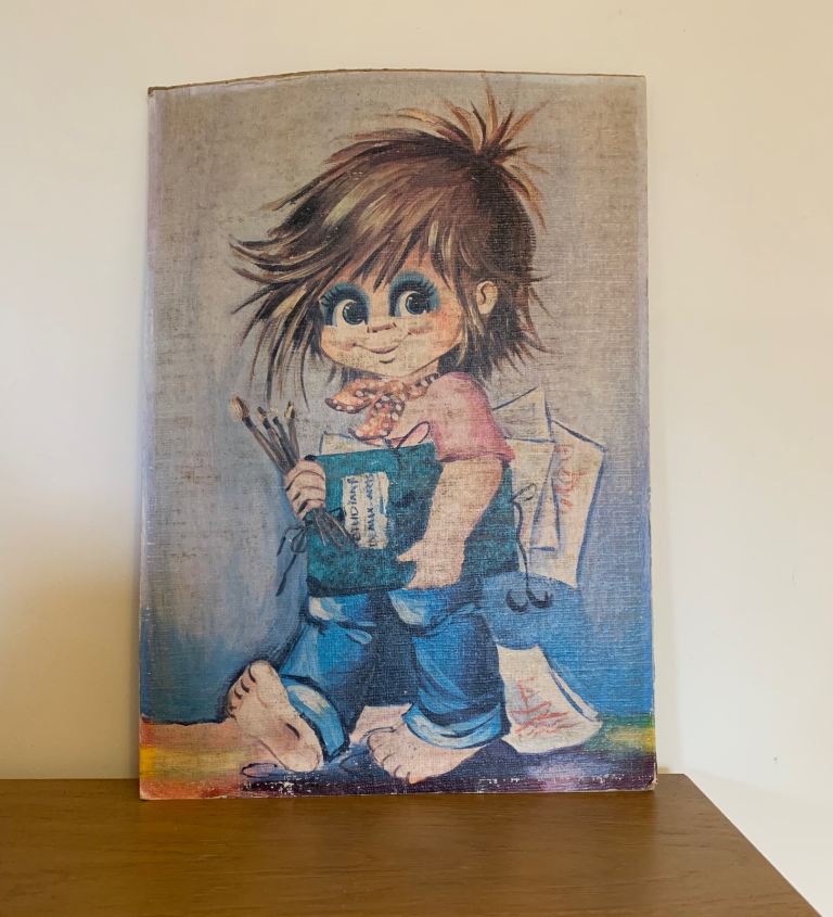 Vintage kitsch  big eyed picture 