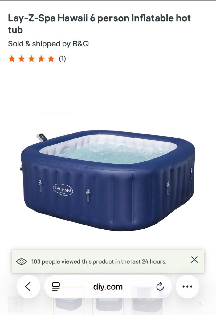 Lay-Z-Spa Hawaii 6 person Inflatable hot tub