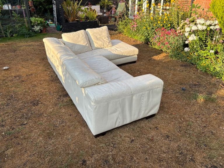 White leather sofa 