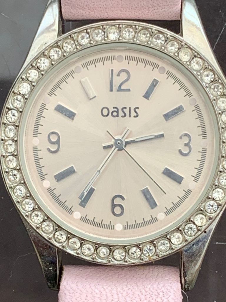 LADIES PINK OASIS B279 WATCH RHINESTONE FACE
