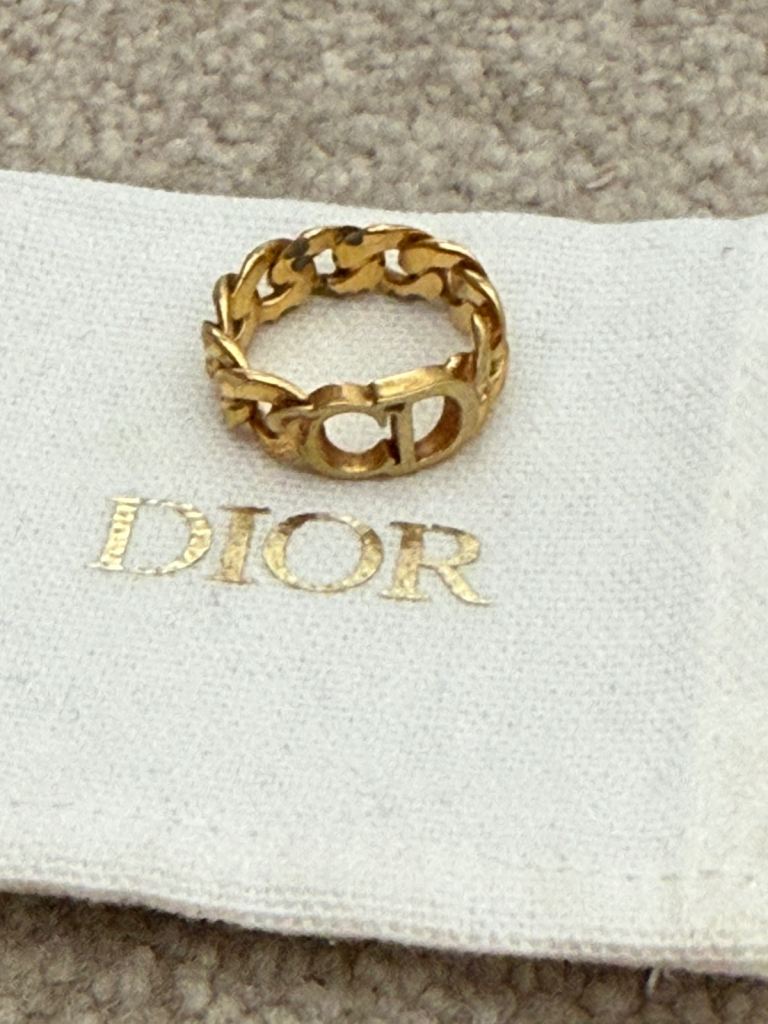 Dior CD Link Ring - Gold Tone, Good Condition