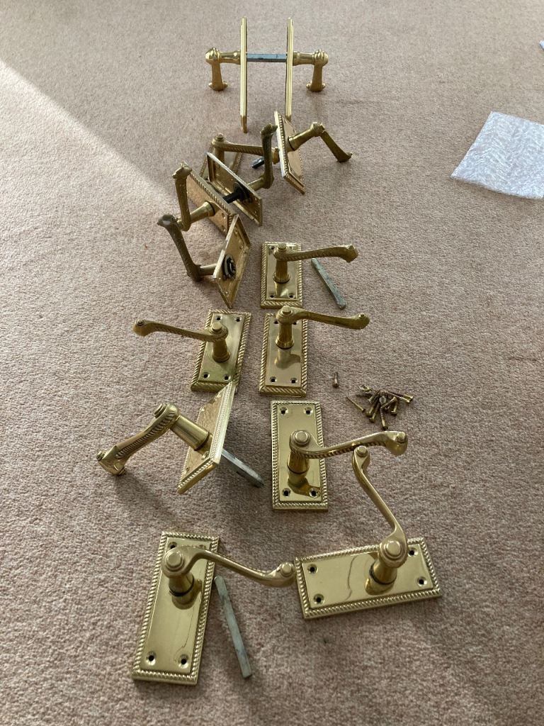 Brass Gold door handles 