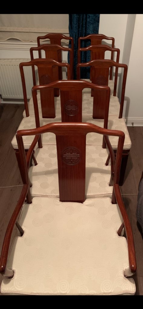 Rosewood dining room Chinese chairs x 8 high quality