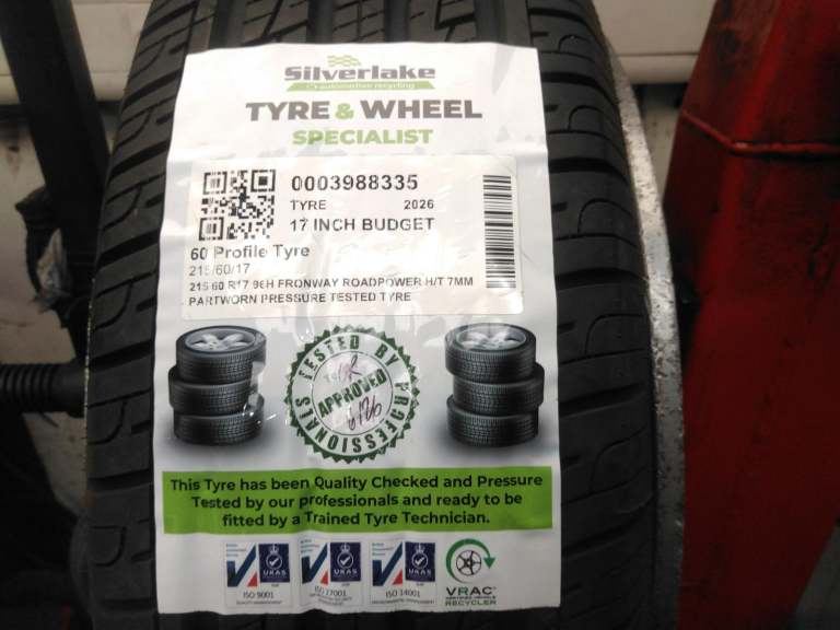 215 60 R17 96h Fronway Roadpower H/T 7mm Partworn Pressure Tested Tyre