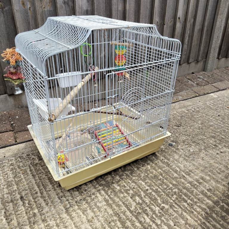 Budgie or small bird cage with some toys