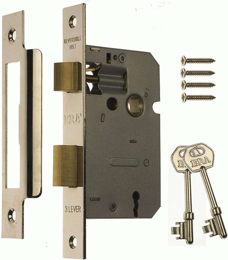 ERA 3 Lever Mortice Sashlock – Reversible Bolt Door Lock with 2 Keys & Fixings