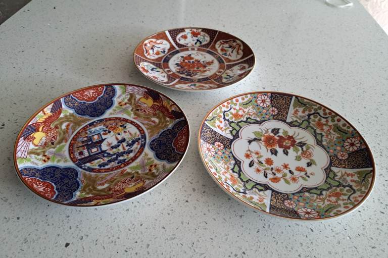 Vintage Imari Japanese Plates 16 cm set of 3