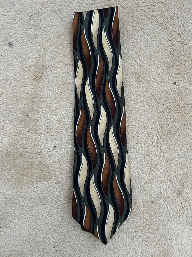 Shades of khaki, brown and gold necktie 